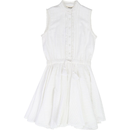Girls White Cotton Dress