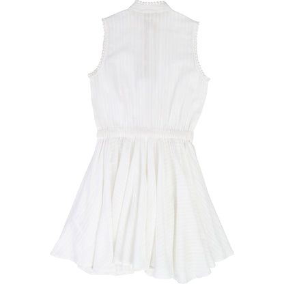 Girls White Cotton Dress