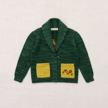 儿童绿色针织羊毛开衫
