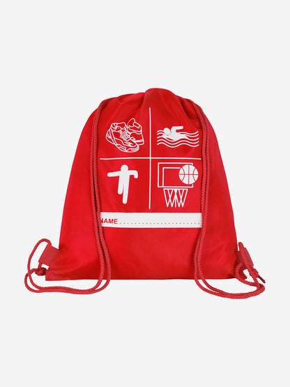 Zeco Kids School 优质印花 PE 包（红色）（40 厘米）