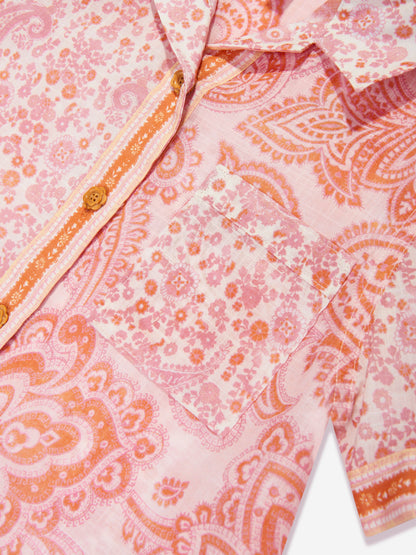 Zimmermann 女童佩斯利 Ottie 口袋衬衫（粉色）