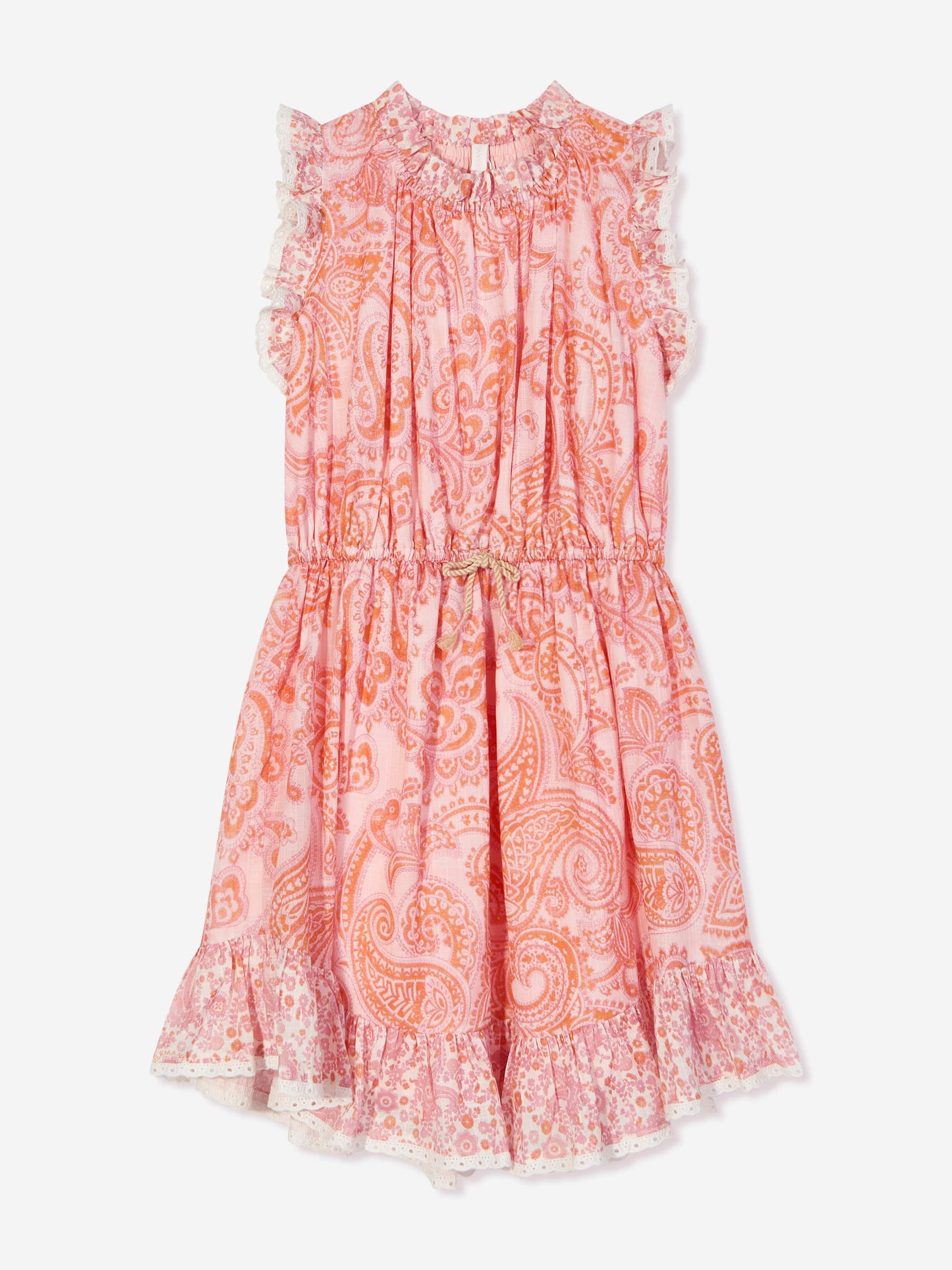 Zimmermann 女童 Paisley Ottie 翻领连衣裙（粉色）