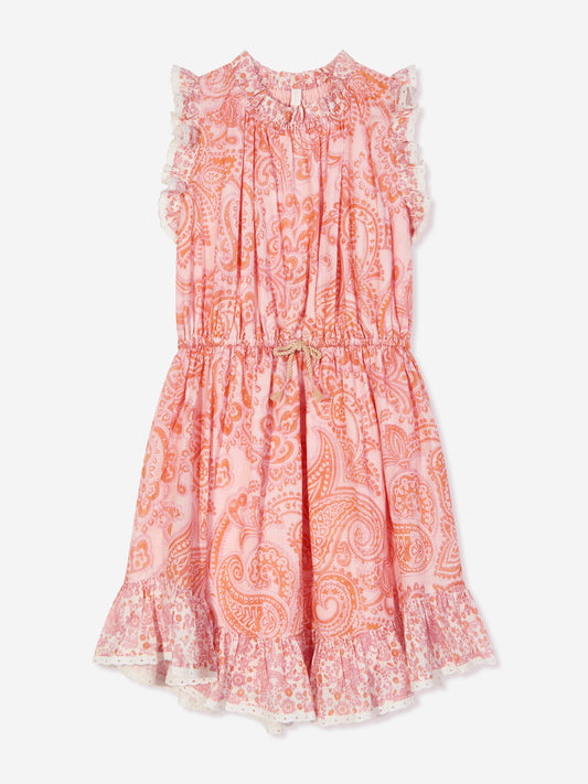 Zimmermann 女童 Paisley Ottie 翻领连衣裙（粉色）
