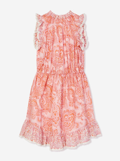 Zimmermann 女童 Paisley Ottie 翻领连衣裙（粉色）