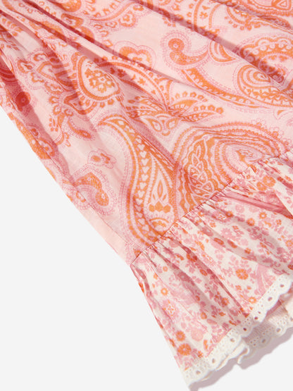 Zimmermann 女童 Paisley Ottie 翻领连衣裙（粉色）