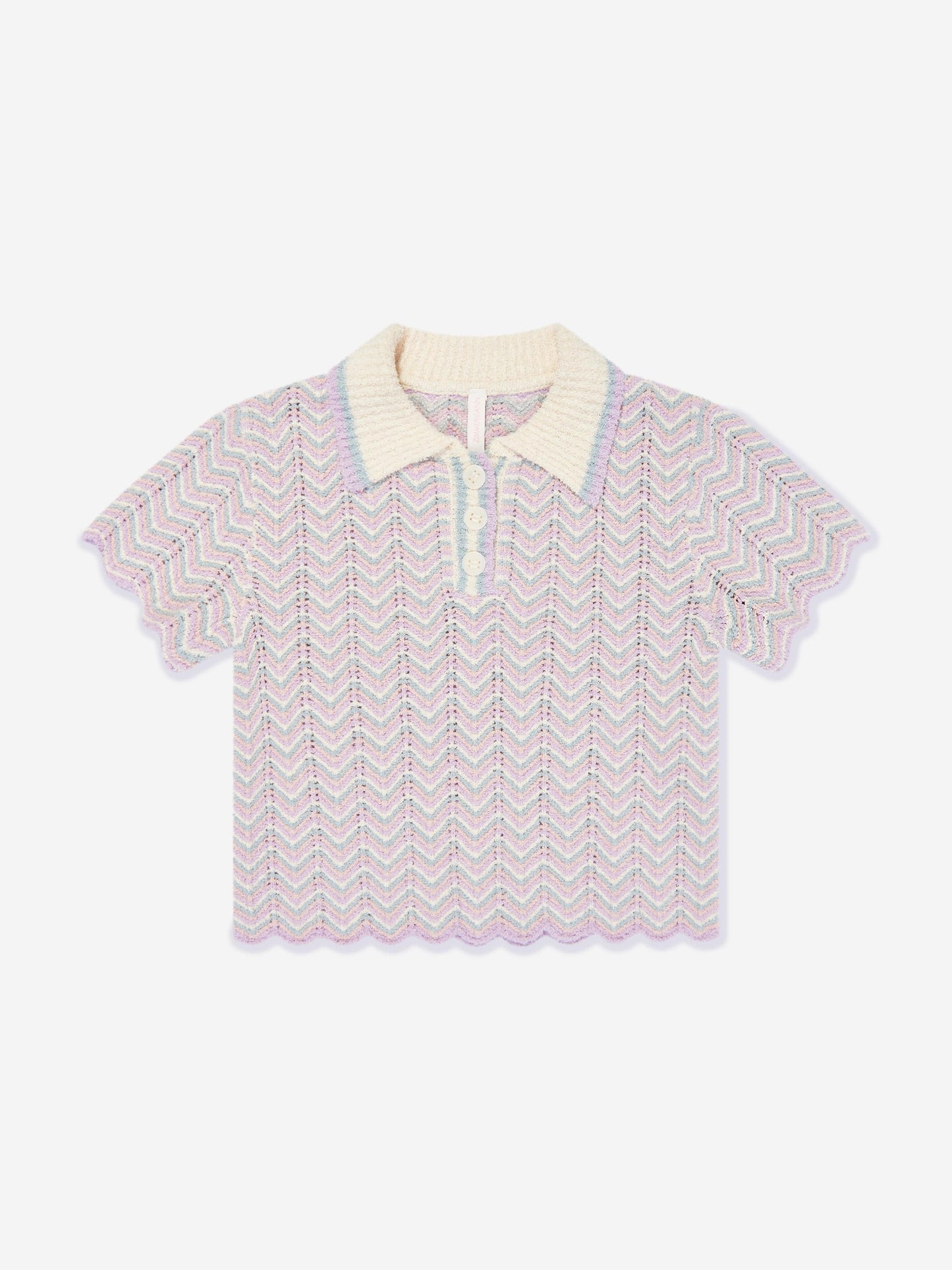 Zimmermann 女童 Halliday 纹理针织 Polo 衫（多色）