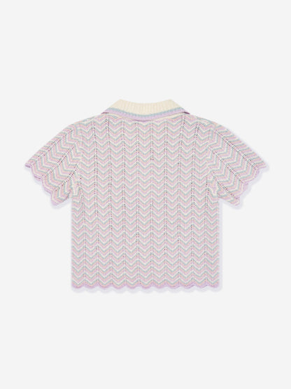 Zimmermann 女童 Halliday 纹理针织 Polo 衫（多色）