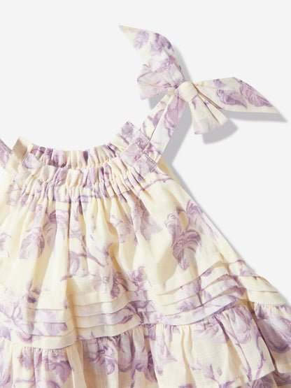 Zimmermann 女童花卉 Halliday 秋千裙（黄色）