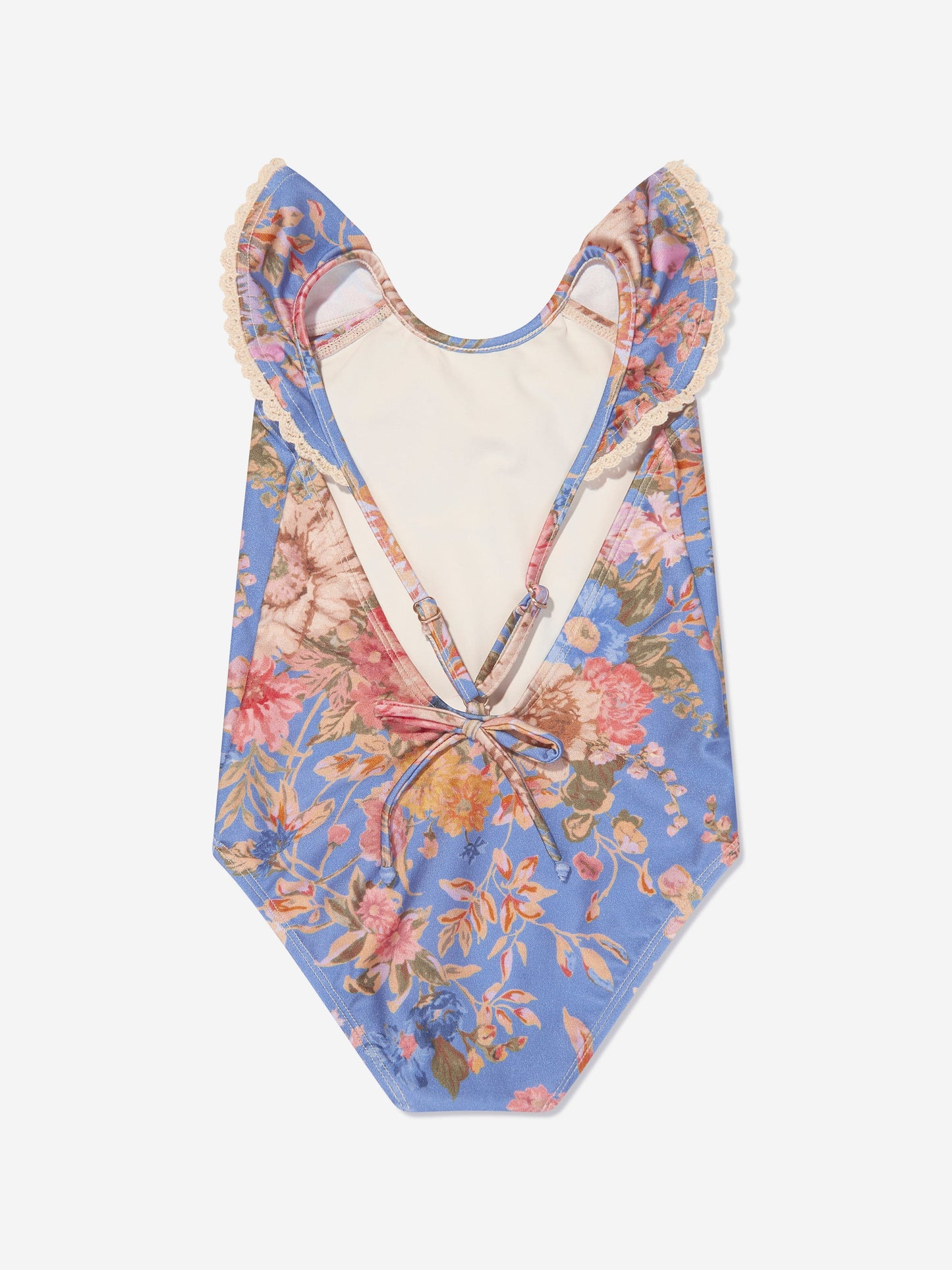 Zimmermann 女童 August Trim Scoop 泳衣（蓝色）