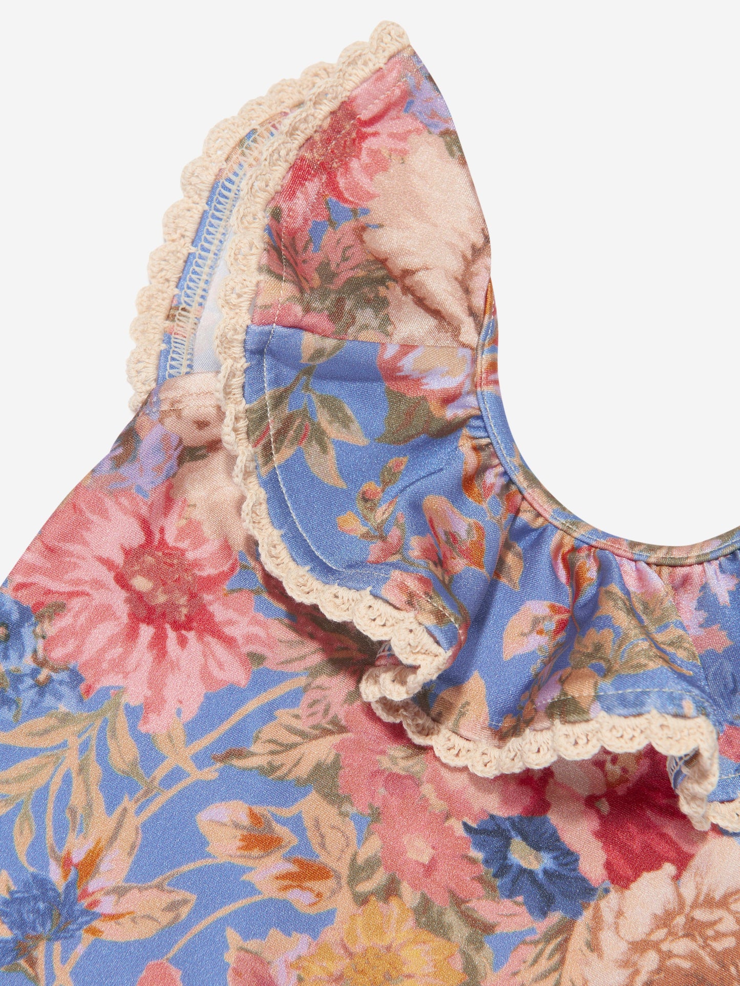 Zimmermann 女童 August Trim Scoop 泳衣（蓝色）