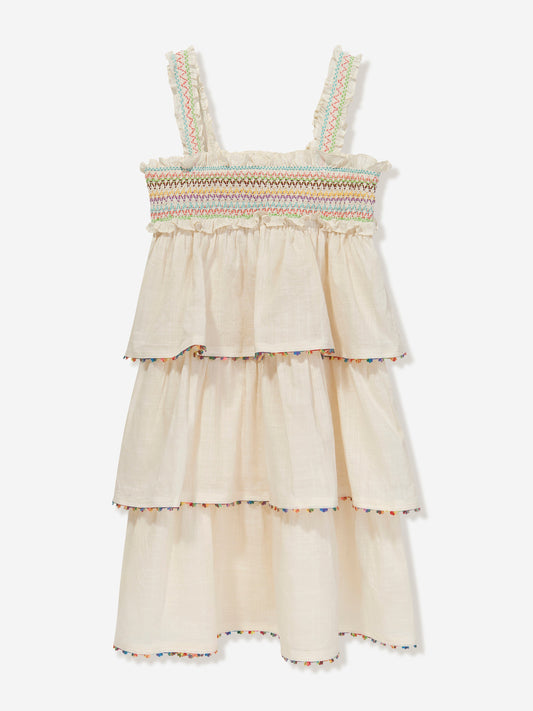 Zimmermann 女童 Junie 象牙色褶皱连衣裙