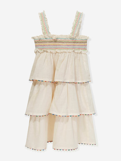 Zimmermann 女童 Junie 象牙色褶皱连衣裙