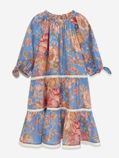 Zimmermann 女童八月泡泡袖迷你连衣裙（蓝色）