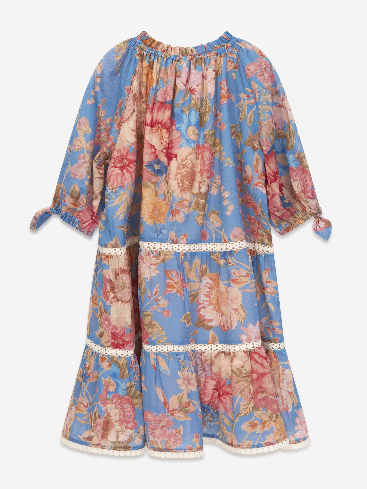 Zimmermann 女童八月泡泡袖迷你连衣裙（蓝色）
