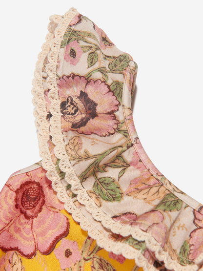 Zimmermann 女童 Junie 饰边荷叶边泳衣（多色）