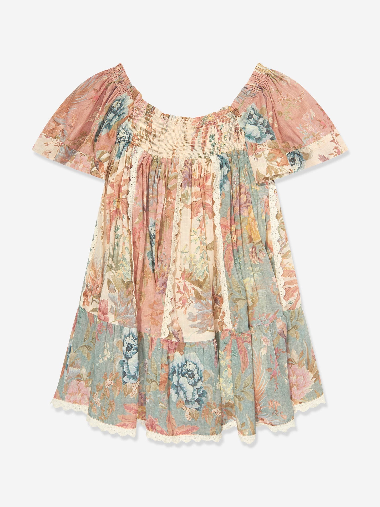 Girls Tallow Panelled Frill Dress in Multicolour