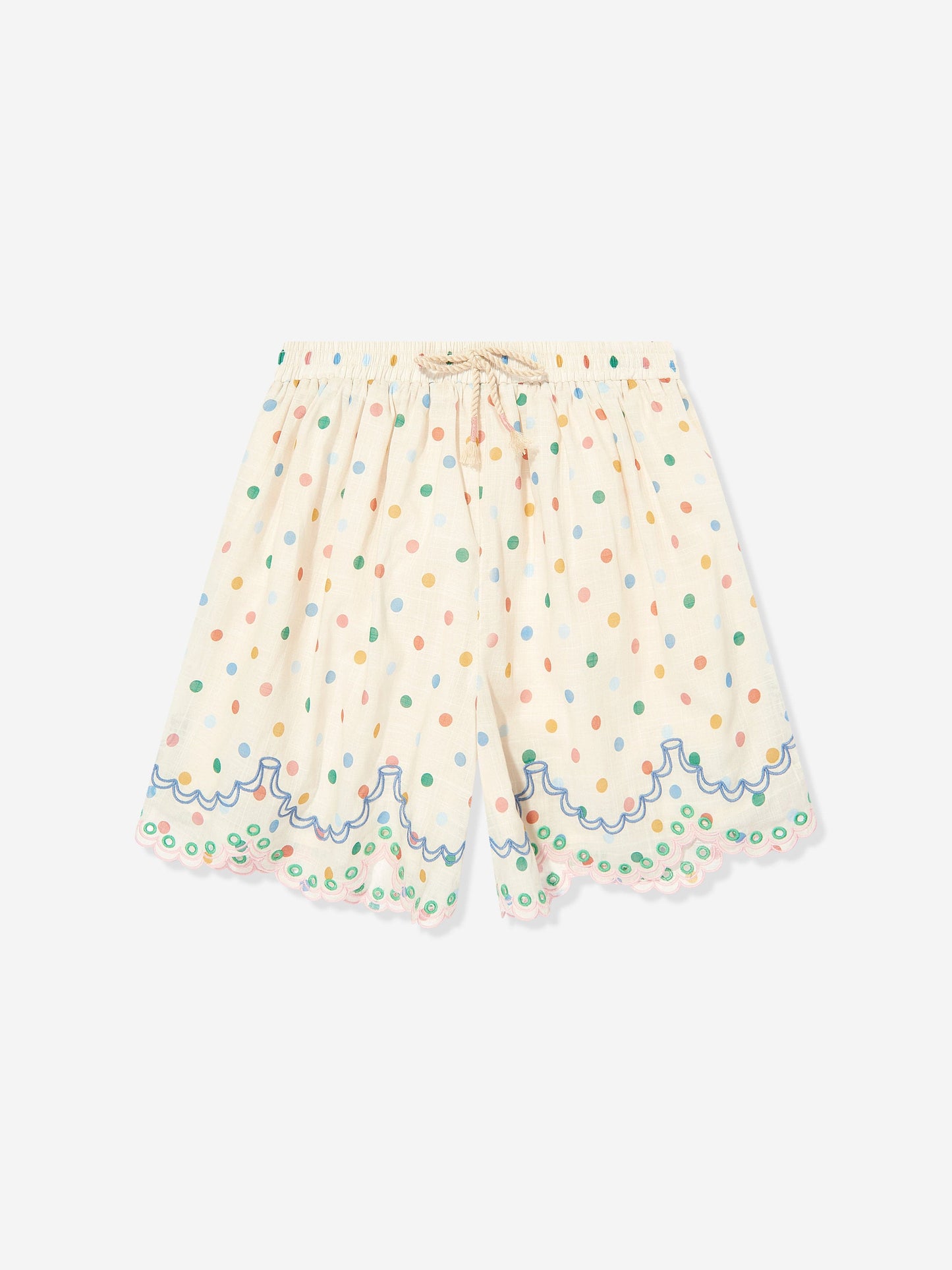 Girls Everley Embroidered Shorts in Ivory