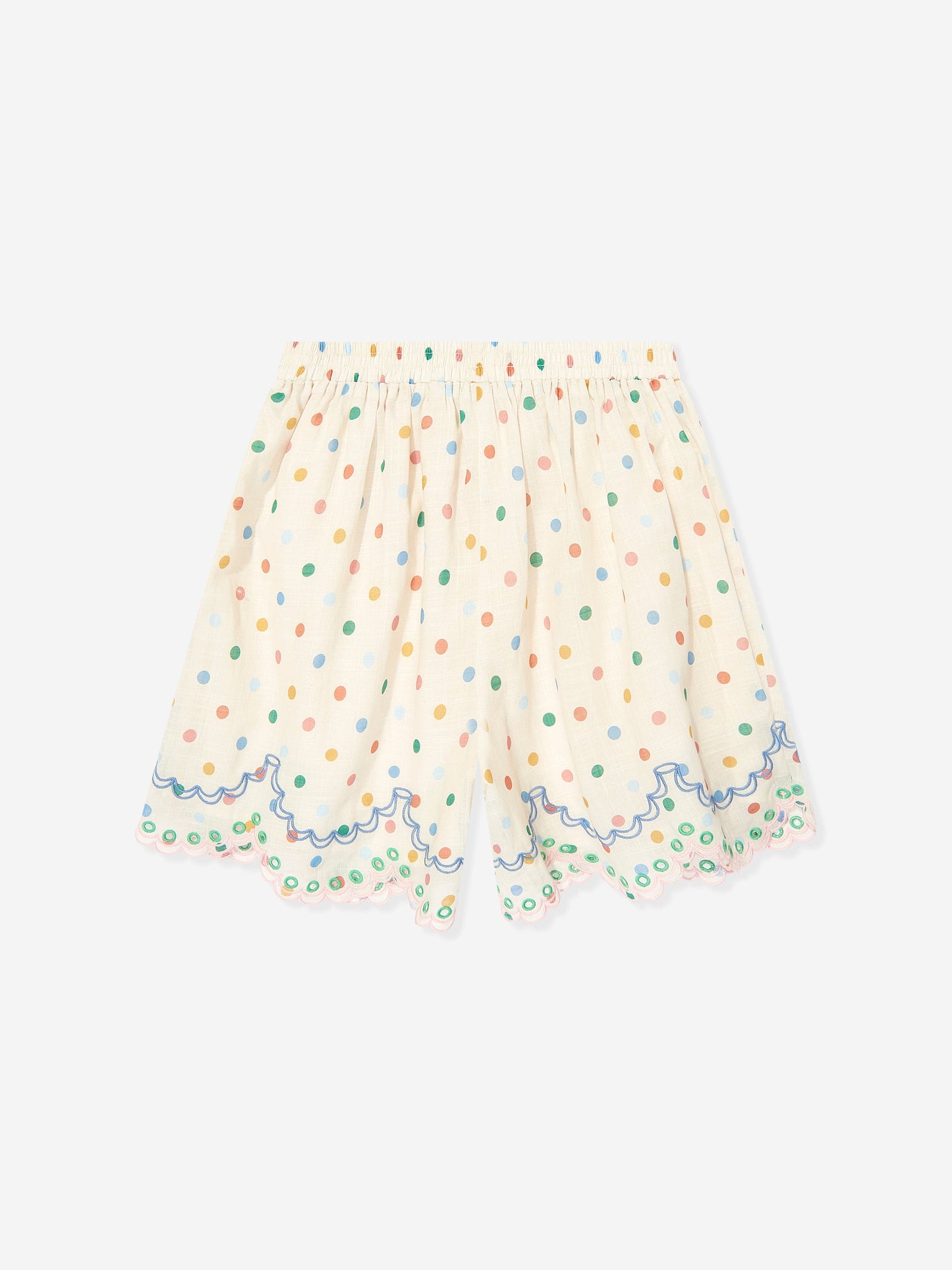 Girls Everley Embroidered Shorts in Ivory