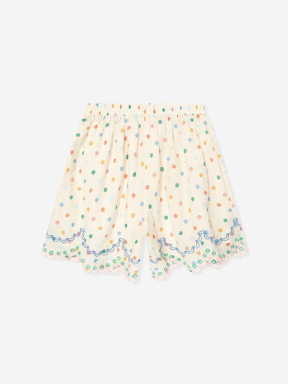 Girls Everley Embroidered Shorts in Ivory