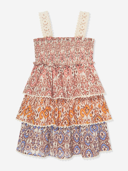 Girls Wylie Tiered Dress in Multicolour