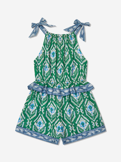 Girls Wylie Frill Halter Playsuit in Green