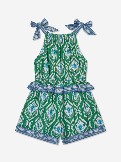 Girls Wylie Frill Halter Playsuit in Green