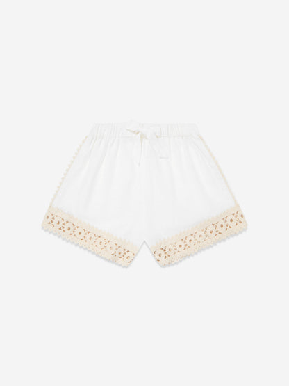 Girls Wylie Trimmed Shorts in Ivory