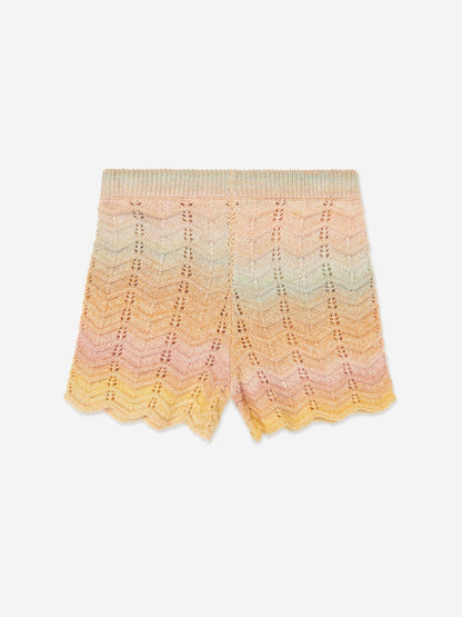 Girls Tallow Chevron Knit Polo Top in Multicolour