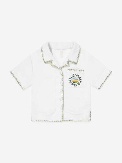 Girls Tallow Terry Top in Ivory