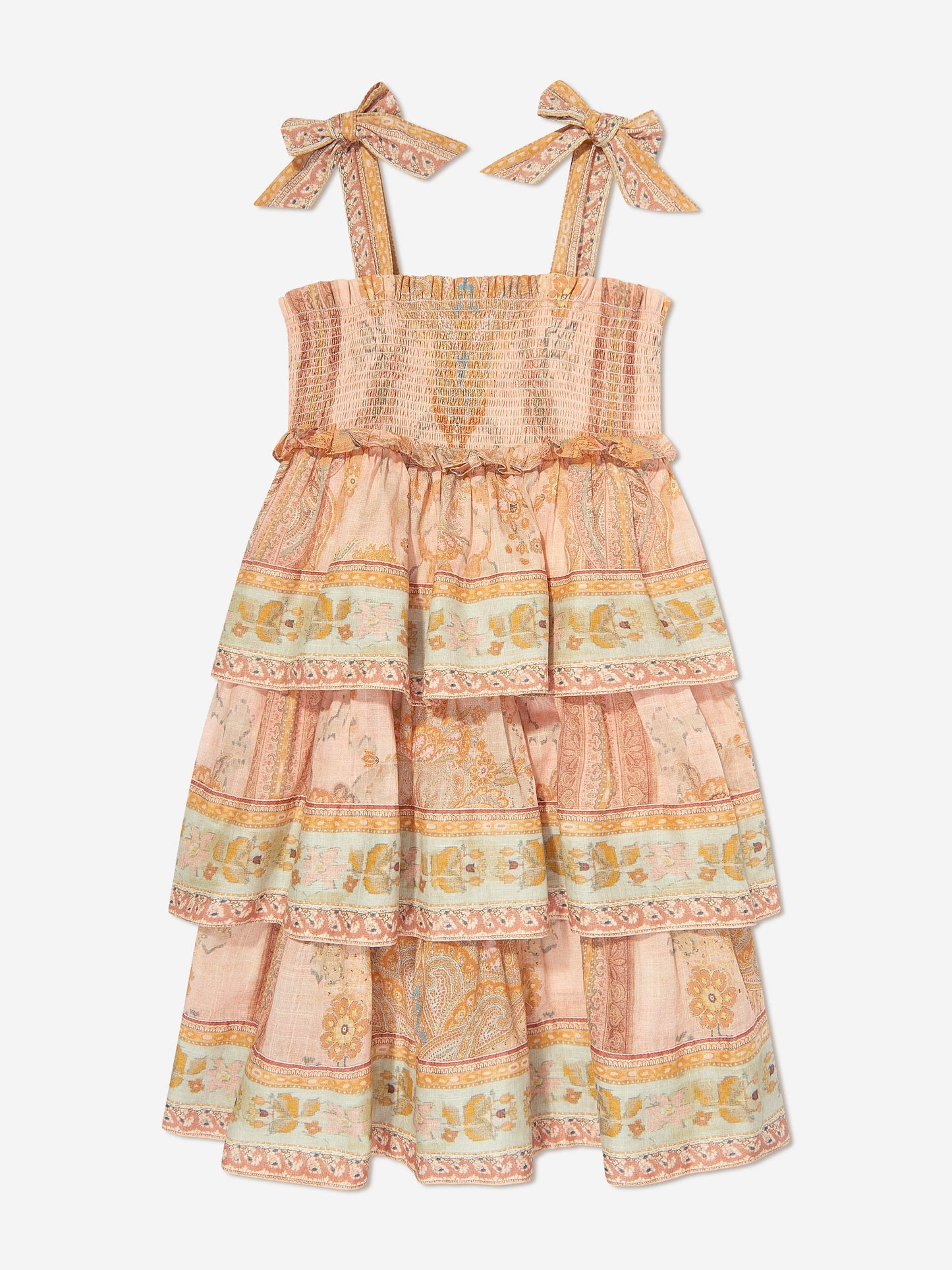 Girls Wylie Tiered Dress in Pink