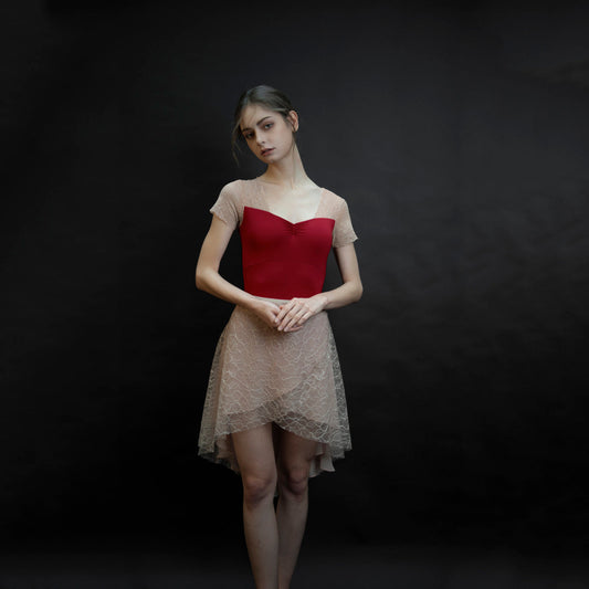 女童红色芭蕾舞连体衣