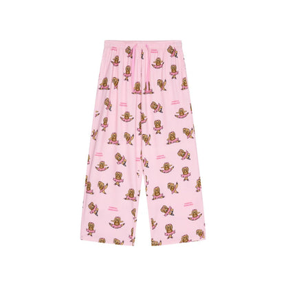 亲子款粉色噗噗棉小狗长裤