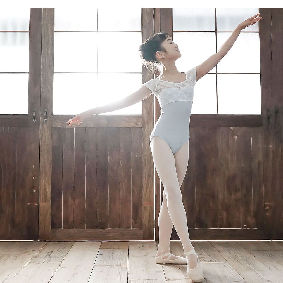 女童浅蓝色"abby-l07/white&powder blue"芭蕾舞连体衣