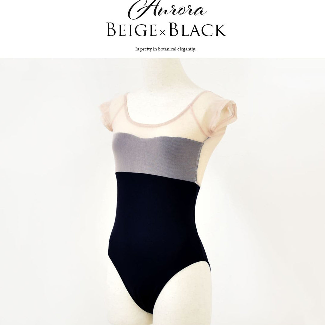 女童黑色"abby-l10/beige&black"芭蕾舞连体衣