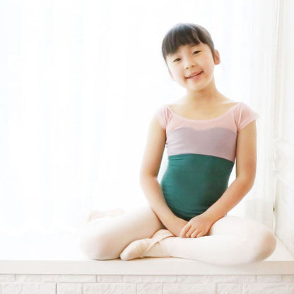 女童绿色"abby-l10/pink&forest green"芭蕾舞连体衣