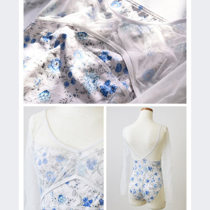 女童白色碎花"abby-l29/white"芭蕾舞连体衣