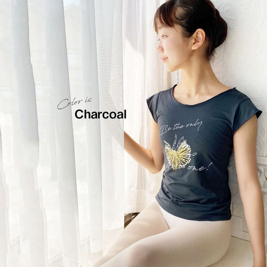 女童木炭色"abby-w10/Charcoal"芭蕾舞T恤
