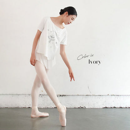 女士象牙白"abby-w25/ivory"芭蕾舞T恤