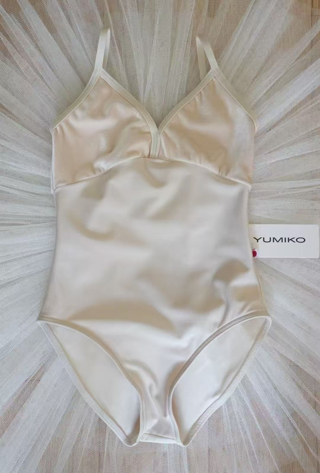 女童奶油白"Daria/V-Buttermilk/N-Pearl/N-Pearl"芭蕾舞连体衣