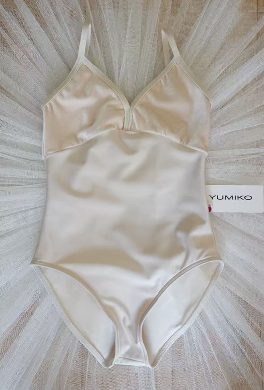 女童奶油白"Daria/V-Buttermilk/N-Pearl/N-Pearl"芭蕾舞连体衣