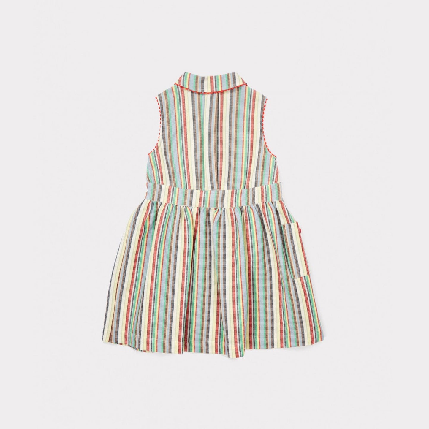 Girls Multi Stripe Cotton Woven Dress