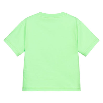 Boys & Girls Fluo Green Cotton T-Shirt