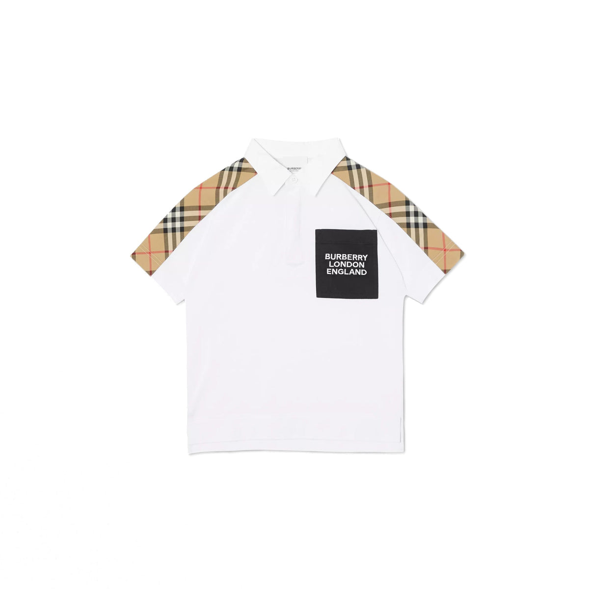 Boys White Cotton Polo Shirt