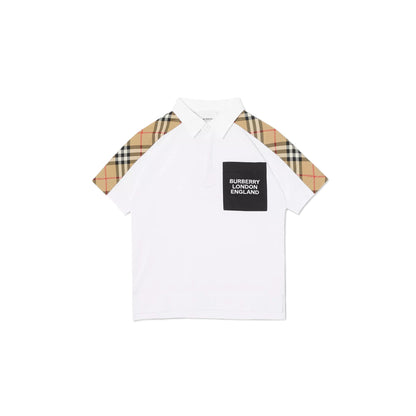 Boys White Cotton Polo Shirt