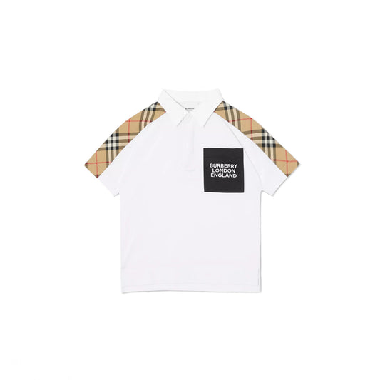 Boys White Cotton Polo Shirt