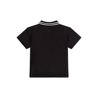 Baby Boys Black Cotton Polo Shirt