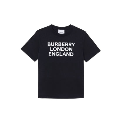 Boys & Girls Black Logo Cotton T-Shirt