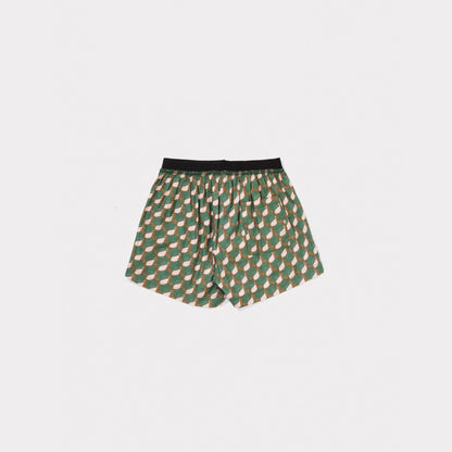 Girls Mint & Pink Woven Shorts