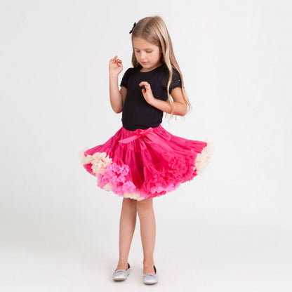 Girls Multicolor Nylon Knitted Skirt