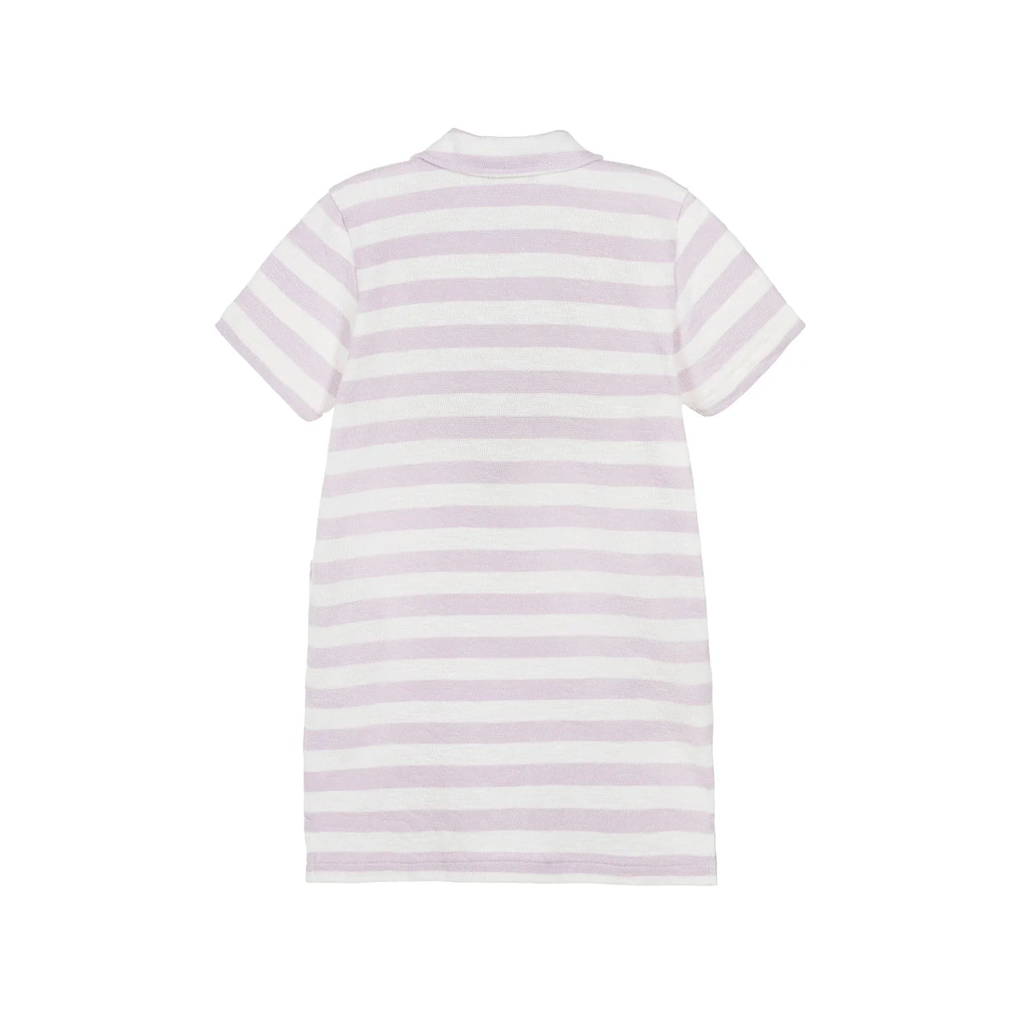 女童丁香紫条纹棉连衣裙